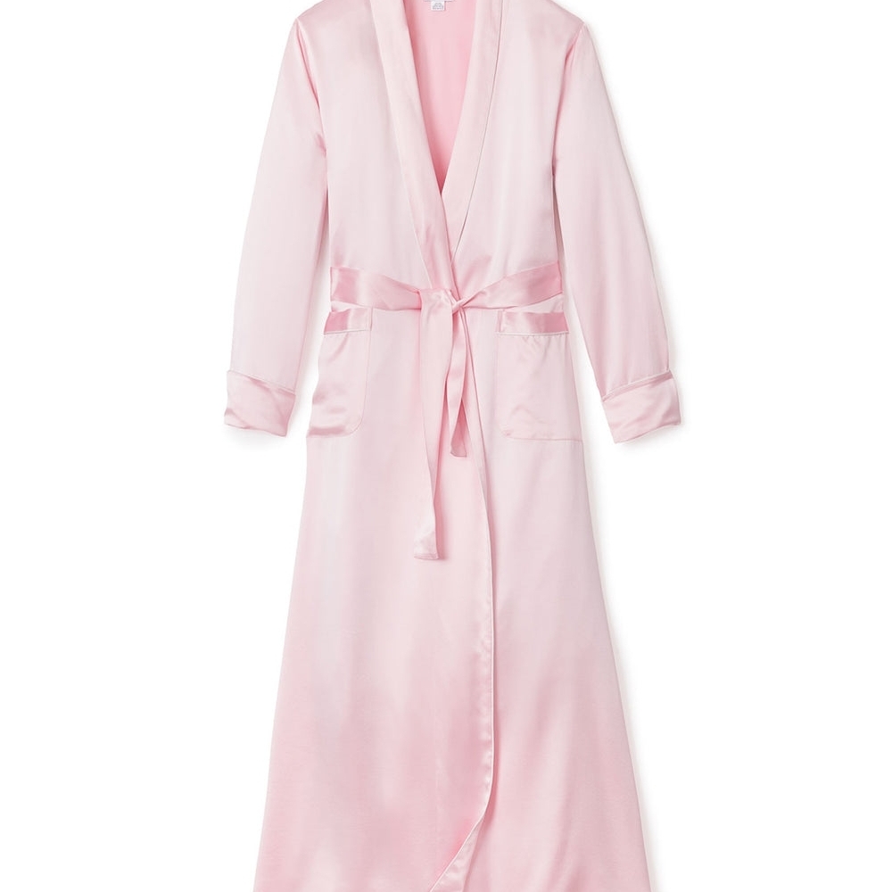 Petite Plume Luxurious Blush Mulberry SILK Satin Robe - Brand New [Pink] - Picture 2 of 12